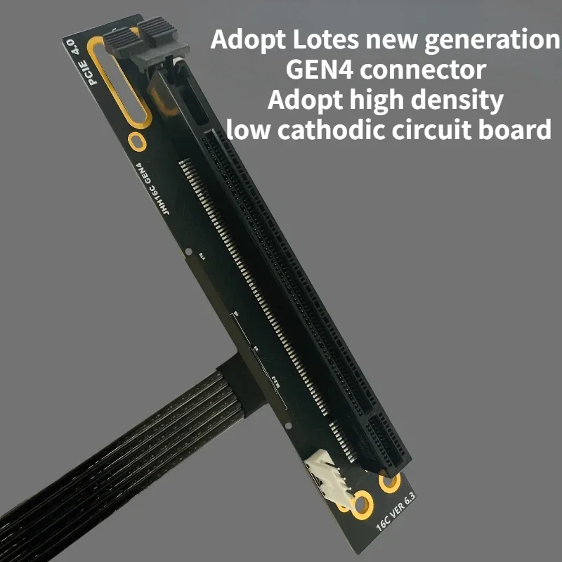 PCIe 4.0 X4 90度 M.2 Mキー SSD ライザーケーブル 64Gbps