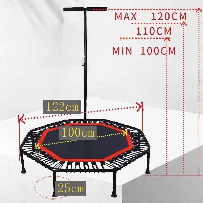 YTYIN New Design Not Foldable Octagonal Trampoline Factory Wholesale Mini Installation-Free Jumping Bed Foam Handrail Small Tram