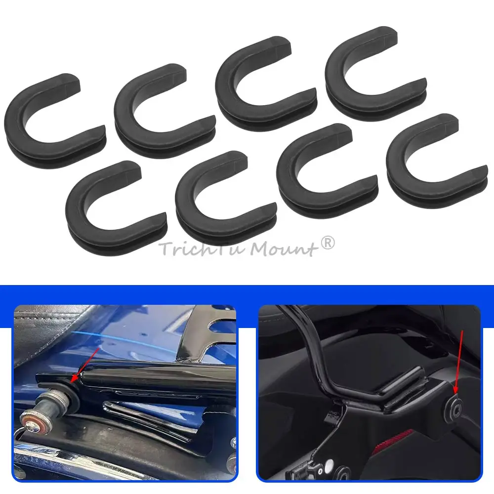 

8PCS Side Plate Mounting Bracket Grommet Bushing ABS Plastic For Halrey Trouring Motorcycle Luggage Rack Sissy Bar Backrest