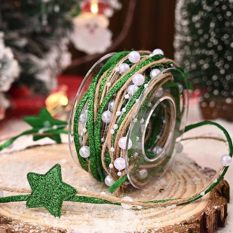 5 متر عيد الميلاد ستار حبة الشريط DIY بها بنفسك غرفة المنزل شجرة عيد الميلاد الديكور كعكة هدية التعبئة ديكور الشريط الحلي 2026 السنة الجديدة نافيداد