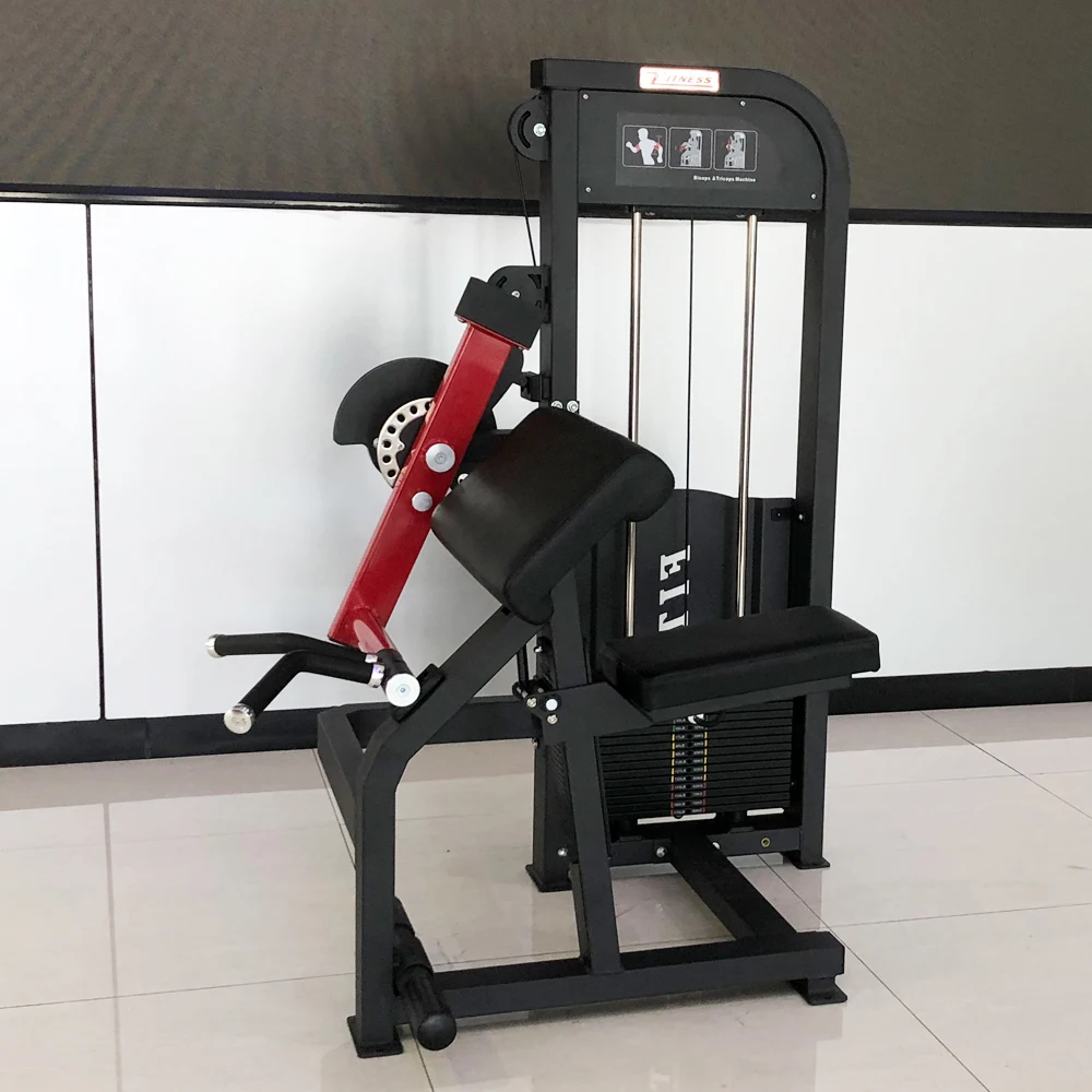 

Commercial Pin Loaded Selection Gym Equipment Strength Training Seated Dual Function Triceps Machine Biceps Curl