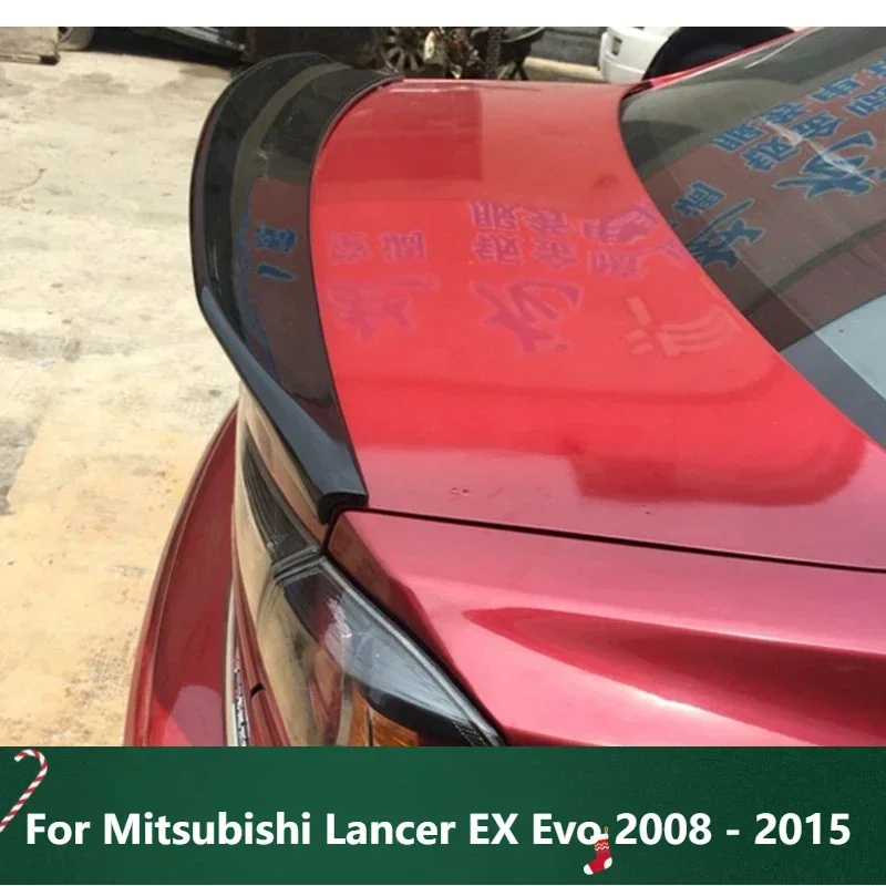 New！ Spoiler Rear Trunk Wing Car Exterior Decorative For Mitsubishi Lancer EX Evo 2008 - 2015 ABS Plastic Accessories