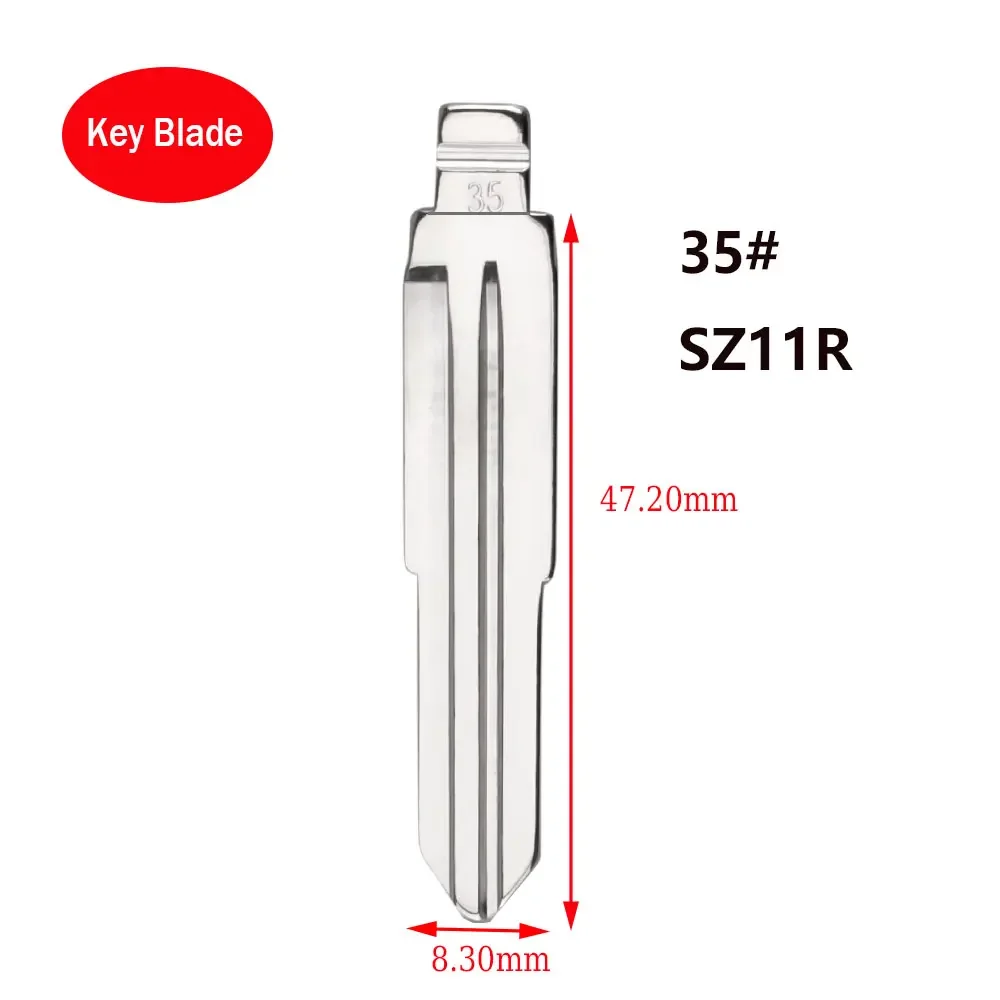 10pcs 35# KD Car Key Blade Uncut SZ11R Remote Blade Flip Key Blank for Suzuki Alto Replacement Key for KEYDIY KD Xhorse