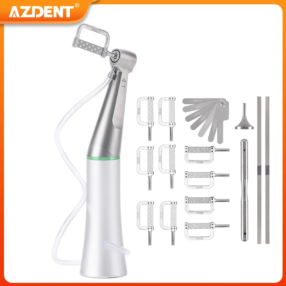 AZDENT Dental Orthodontic Interproximal Enamel Reduction Reciprocating IPR System Stripping 4:1 Contra Angle 10 Strips Dentistry