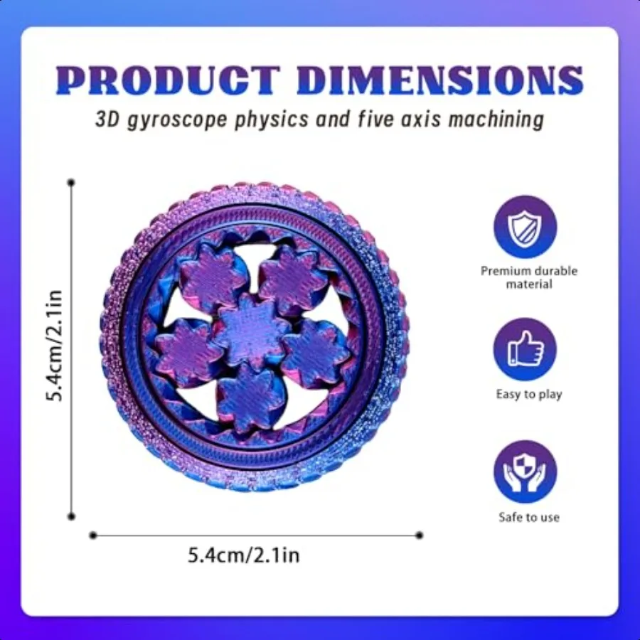 2 pacote 3d impresso spinners brinquedos fidget adultos str alívio brinquedos para tdah ansiedade sensorial precisa silencioso mesa de escritório brinquedo festa favores