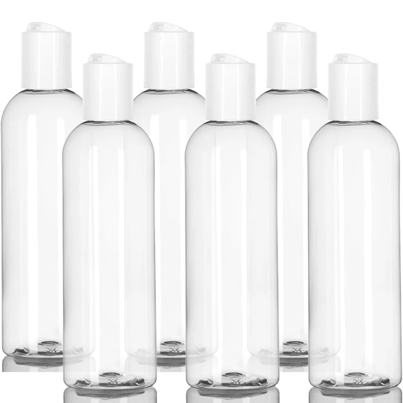 100Pcs 30ml/50ml/60ml/100ml Clear Plastic Empty Bottle With Disc Top Caps Refillable Squeeze Containers For Shampoo Lotion Cream