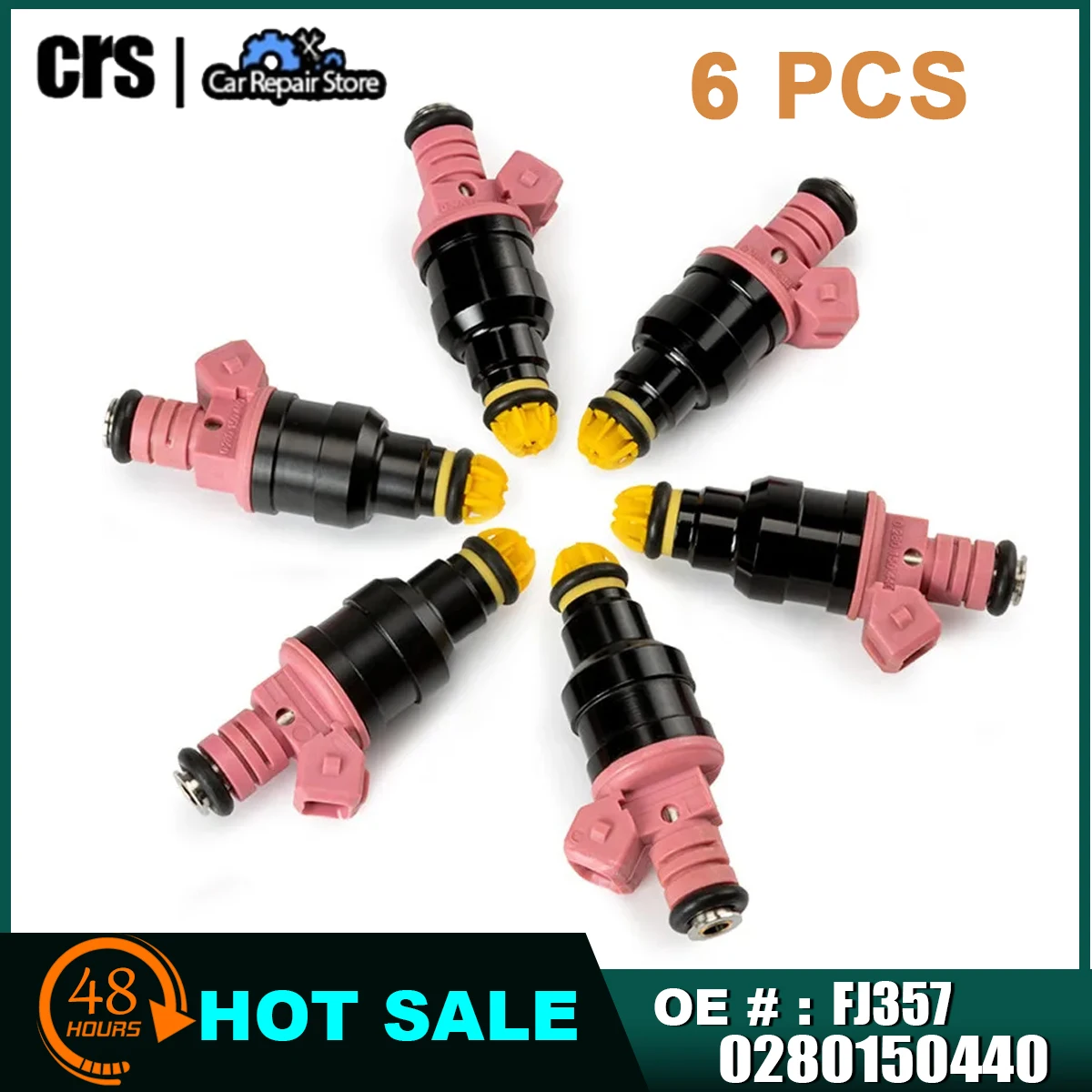 

6PCS 13641703819 FJ357 0280150440 Fuel Injector Nozzle For BMW 328IS E36 E39 E38 328i 528i Z3 M3 2.8 3.2L L6 Replacement