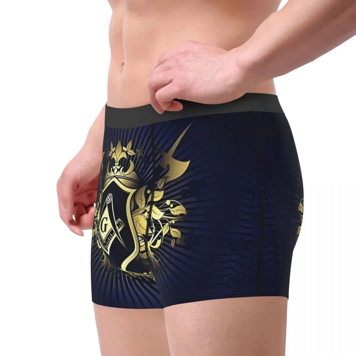 Men's Boxer Briefs Shorts Panties Freemasonry Mason Masonic Polyester Underwear Homme Novelty Plus Size Underpants