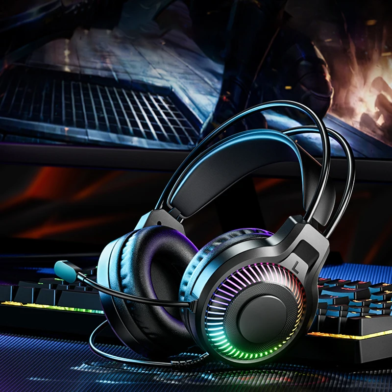 

Игровые USB-наушники G20 с проводным подключением для ПК/PS4/PS5, 7.1 Surround, RGB-подсветка, микрофон с шумоподавлением