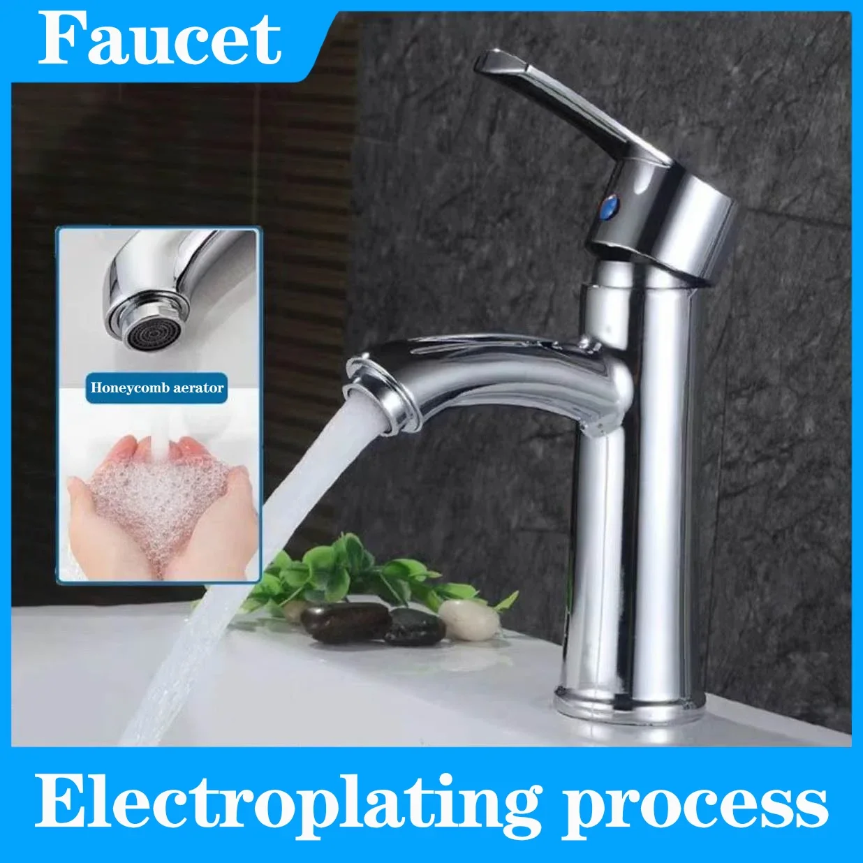 

Tough Steel Single Handle Mixer Faucet Hot and Cold Faucet For Bathroom Basin Countertop Mount Kitchen Sink Wash Basin Balcony