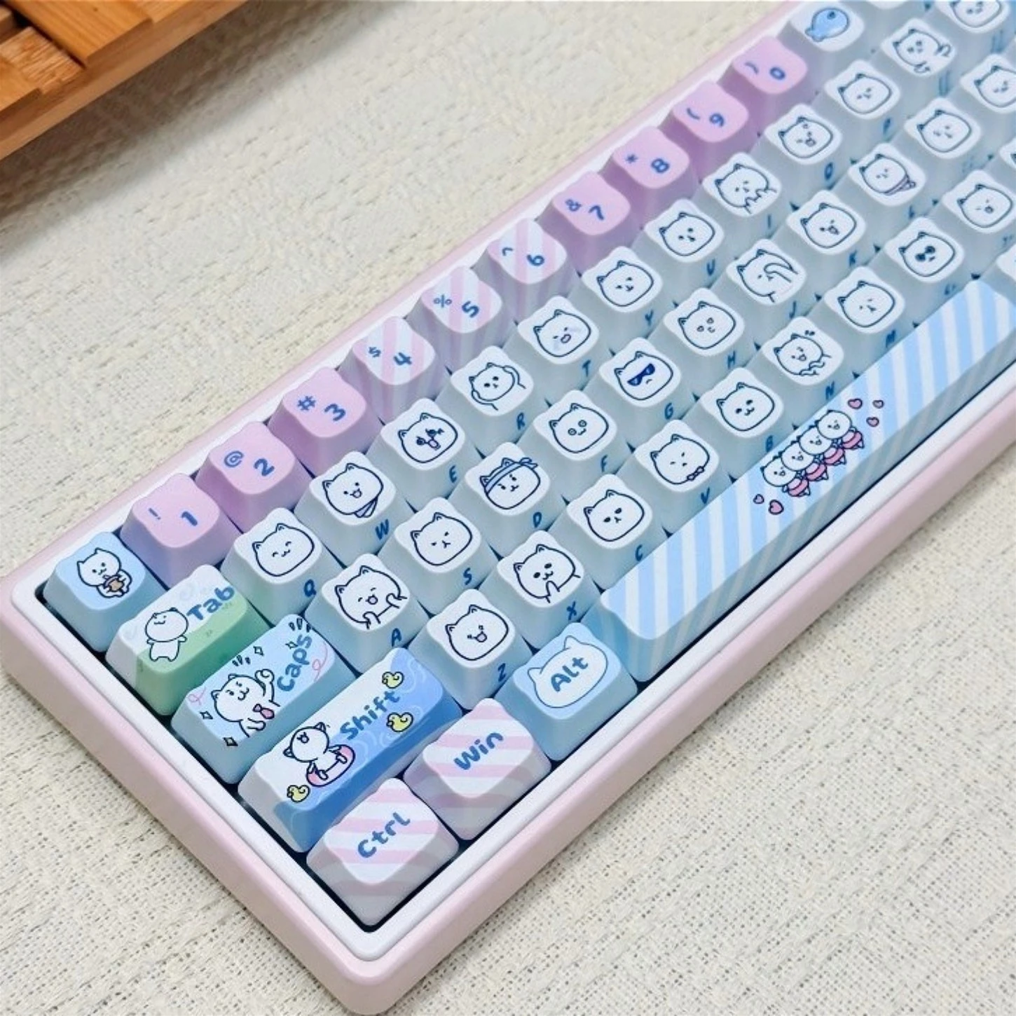 

MOA Profile 124 Keys PBT Keycaps Cute Cat Daily Theme Key Cap Set for 61/75/87/104/108 MX Switch Mechanical Keyboard
