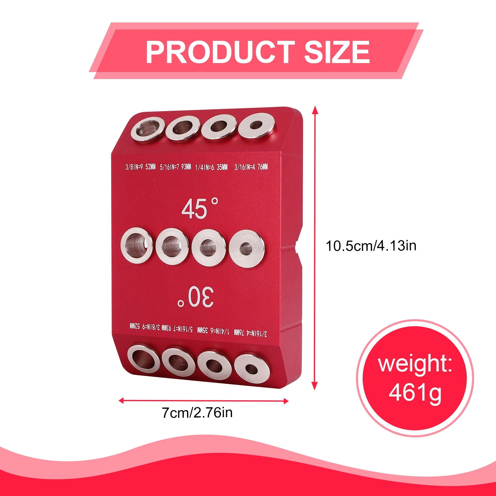 AC88-30/45/90 °   دليل ثقب الحفر الزاوية للفتحة الزاوية والمستقيمة، قالب حفر المسمار لولبي درابزين الكابل