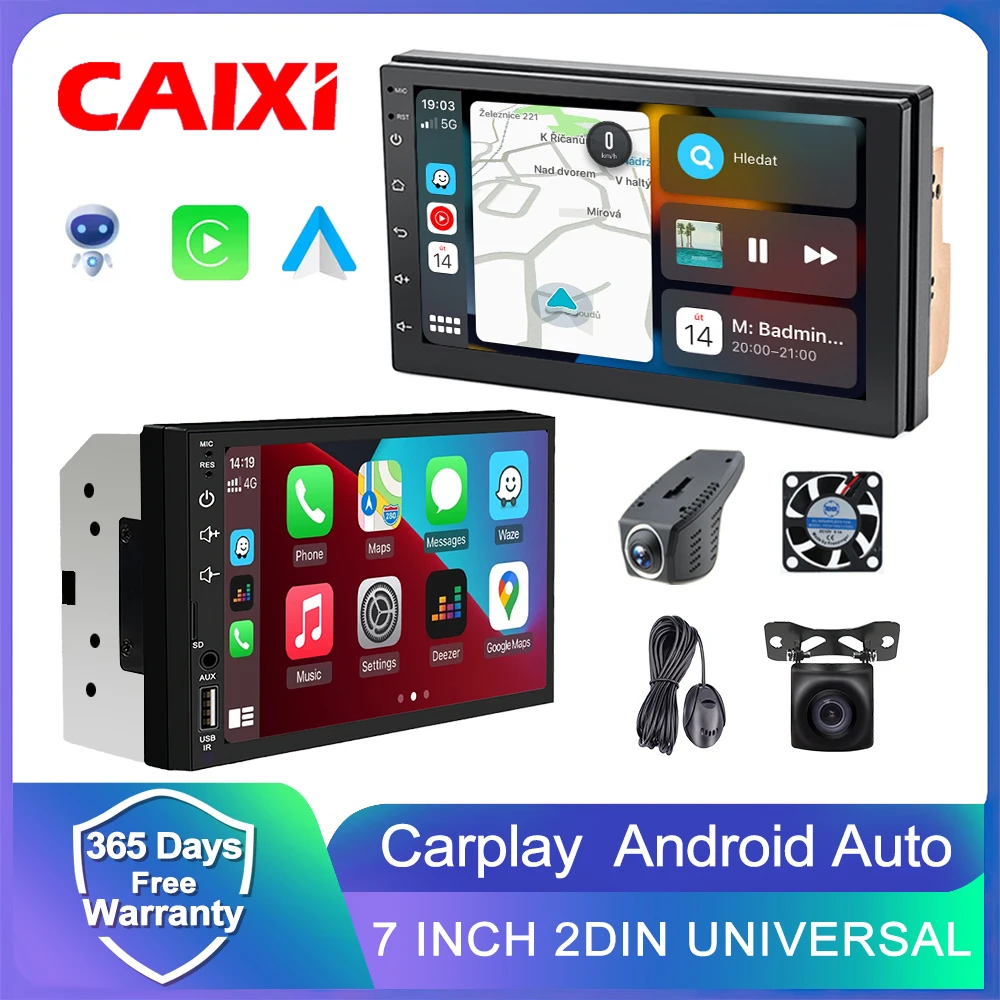 CAIXI 7 9 10 inch Android Auto CarPlay Car Radio Multimedia 2 din Stereo Receiver Auotoraido Player 2din GPS 8 Core 4G 5G WIFI