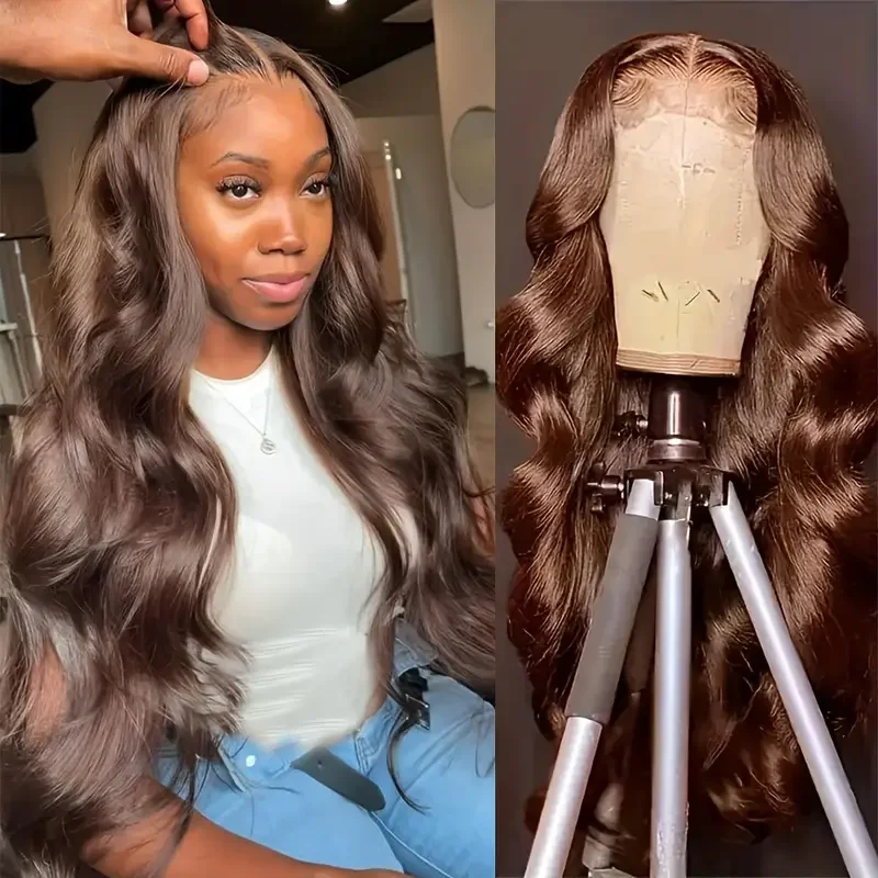 

250% 30 36 Inches Chocolate Brown Body Wave 13x6 HD Lace Front 100 Human Hair Wigs 13x4 Lace Frontal Wig Brazilian Remy Hair Wig