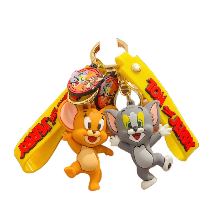 LLavero de figuras de acción Kawaii de Tom y Jerry, llavero de Anime, colgante de mochila de muñeca, llavero de coche, accesorios, Encanto, juguete