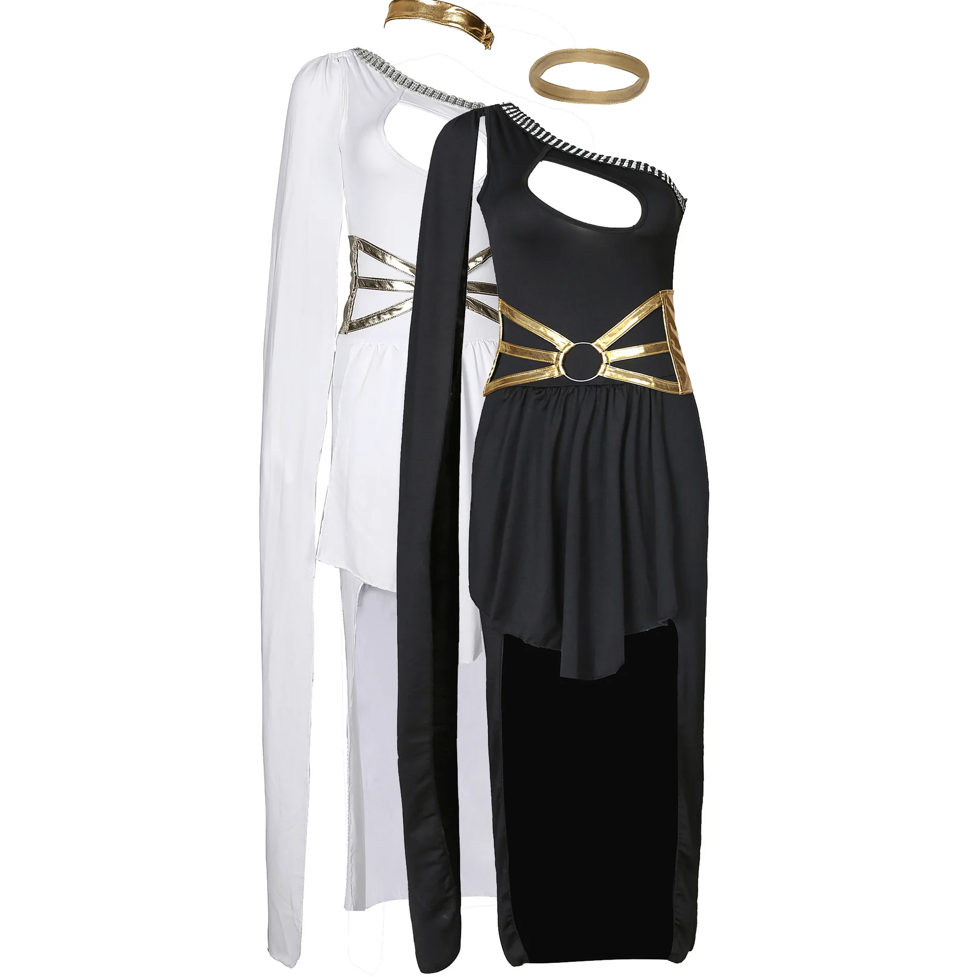 S-XL Medieval Halloween Ancient Greek Cleopatra Long Dress Costume COS Latin Dance Ancient Egyptian Muse Woman Dress