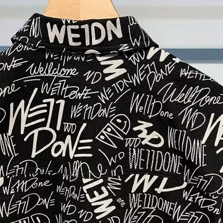 Trendy Men's Society Handsome Hong Kong Style Long-sleeved Shirts Handsome Trendy Brand Sleeve Floral Shirts