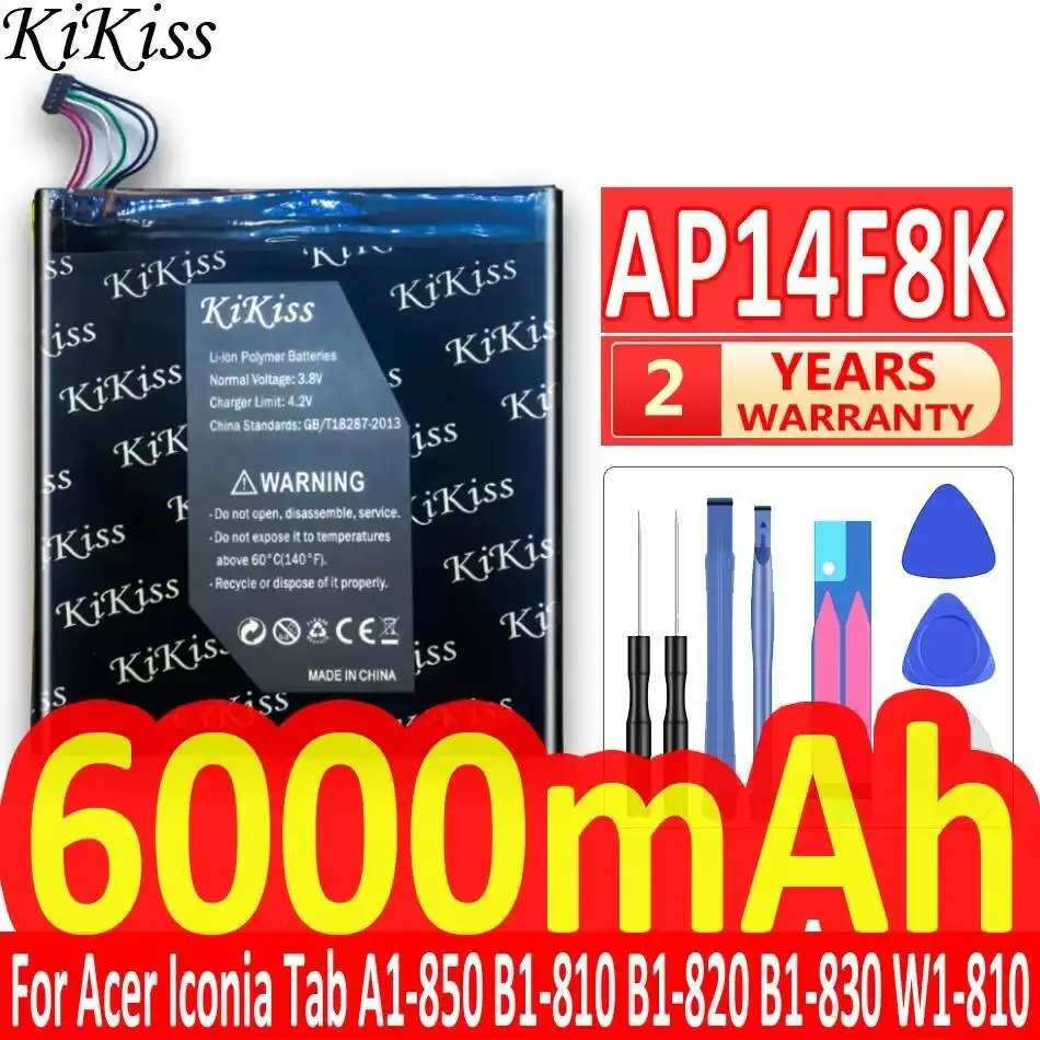 Tablet Battery Safe High Performance For Acer Iconia Tab A1-850 B1-810 B1-820 B1-830 W1-810 AP14F8K 6000Mah