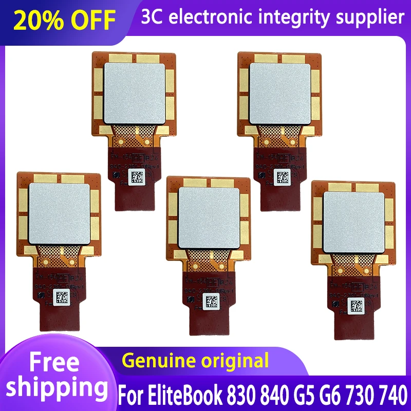 5PCS New Original Laptop Fingerprint Reader Module For HP EliteBook 830 840 G5 G6 730 735 740 745 Fingerprint Reader Silver