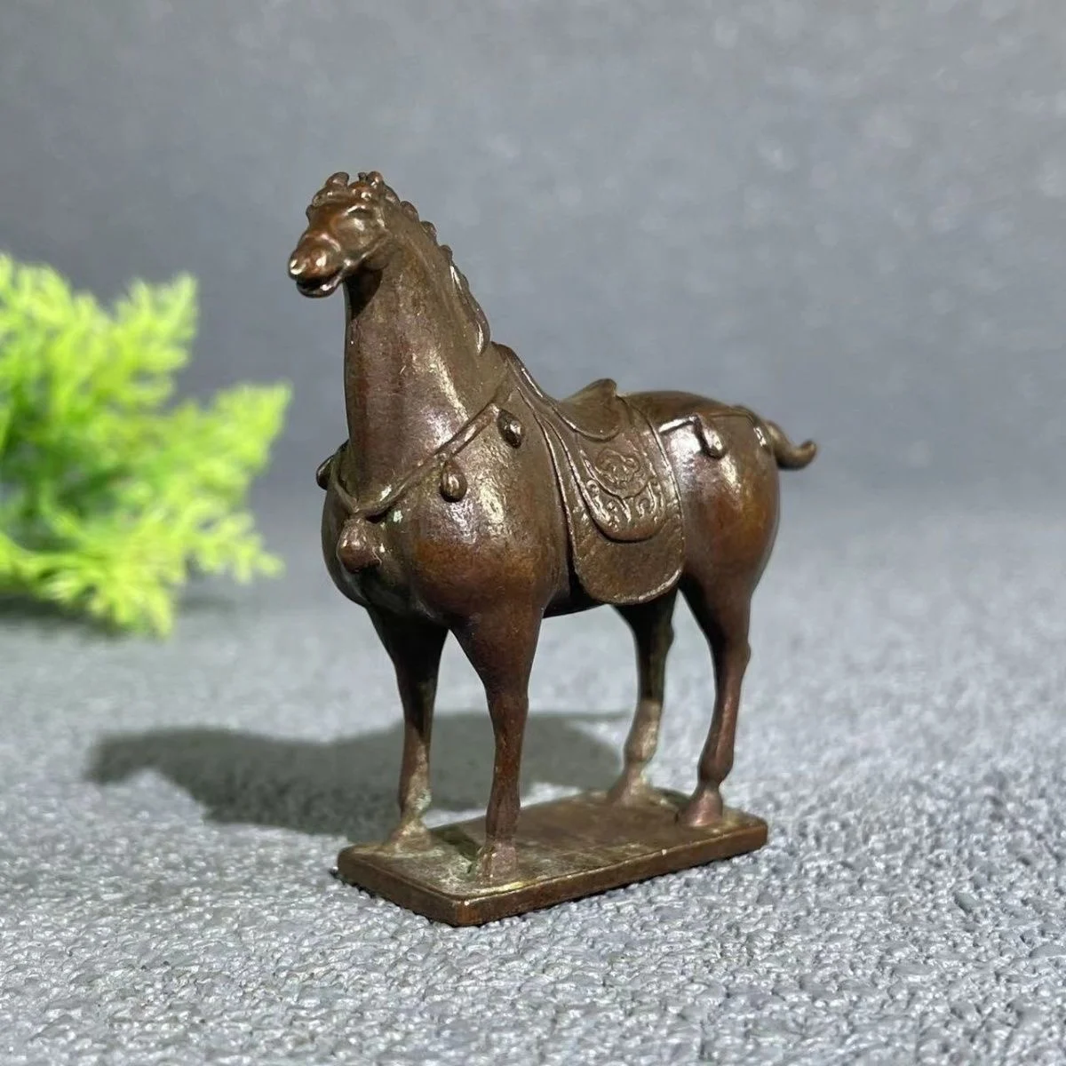 Collect Wangcai Alloy Copper Horse Tang Horse to Success Home, Living Room, Desktop Crafts Table, Tea Pet