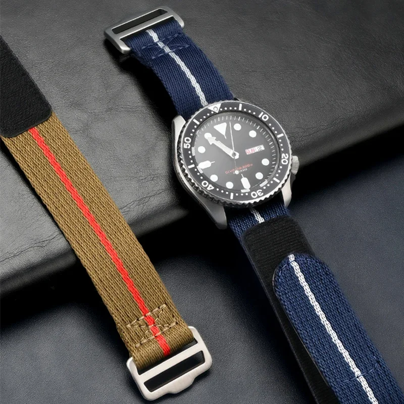 Nylon Strap 20mm 22mm for Seiko for Tudor Hook and Loop Fastener Watch Band Men Military Waterproof Wrist Bracelet for Omega view 5