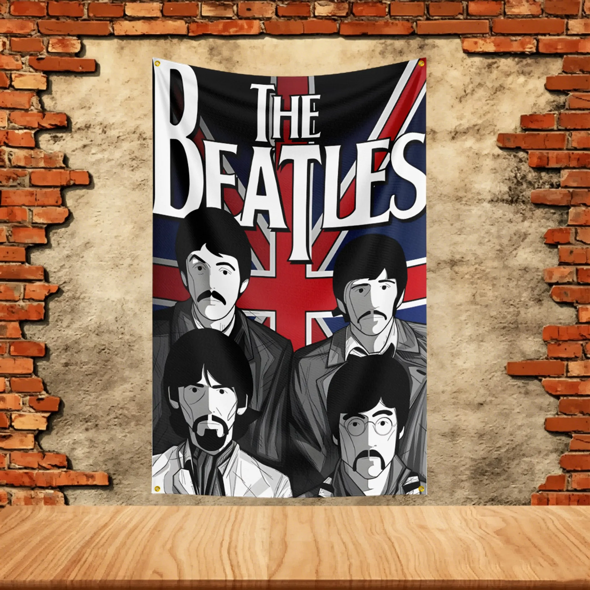Music Band Flag 3x5ft for The Beatles Fans Banner Custom any Image Garage Bedroom Living Room Dorm Wall Hanging Decor Tapestry