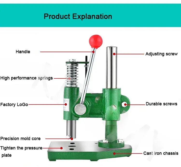 JM-16 Round Head/Square Head Hand Press Machine Professional Manual Presses Industrial Desktop Mini Punch Punching Press Machine