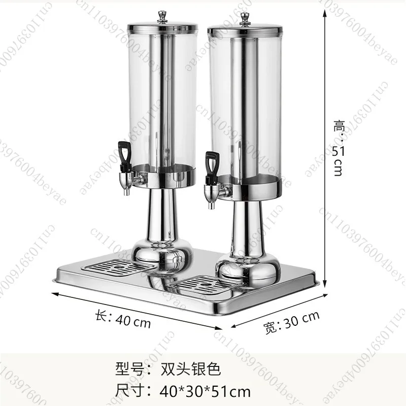 Stainless steel buffet juice tripod double head beverage machine hotel commercial three head cold drink machine hot pot
