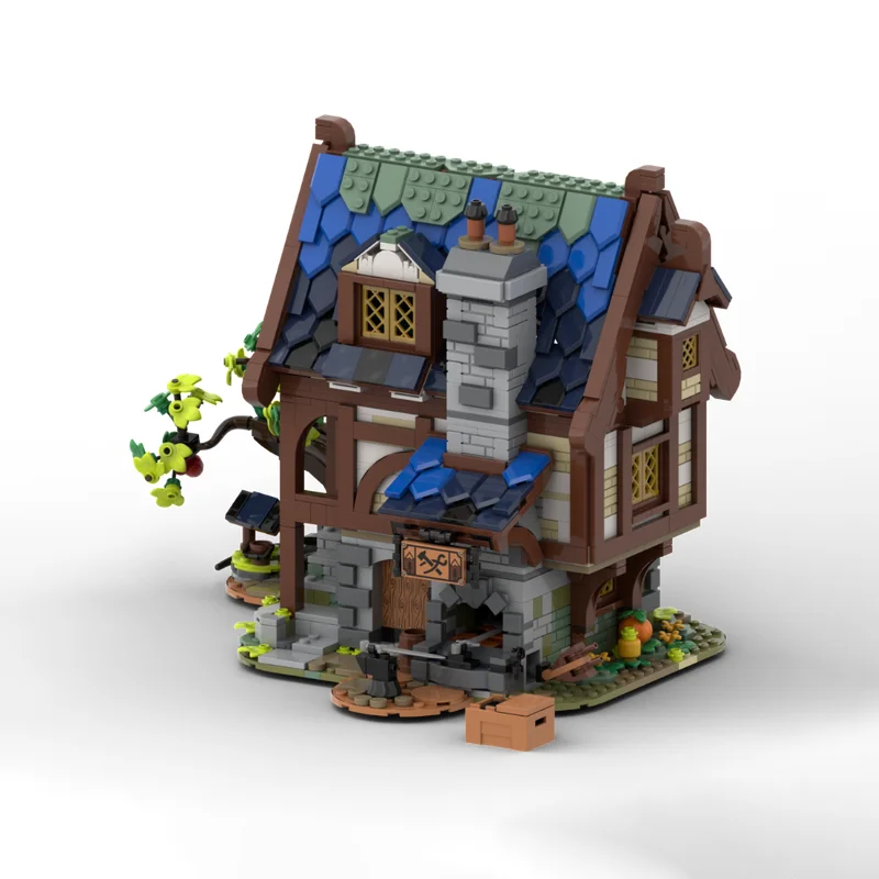Medieval Model Moc Building Bricks Modular The Minieval Blacksmith Model Technology Blocks Christmas DIY Toy Construction Gifts
