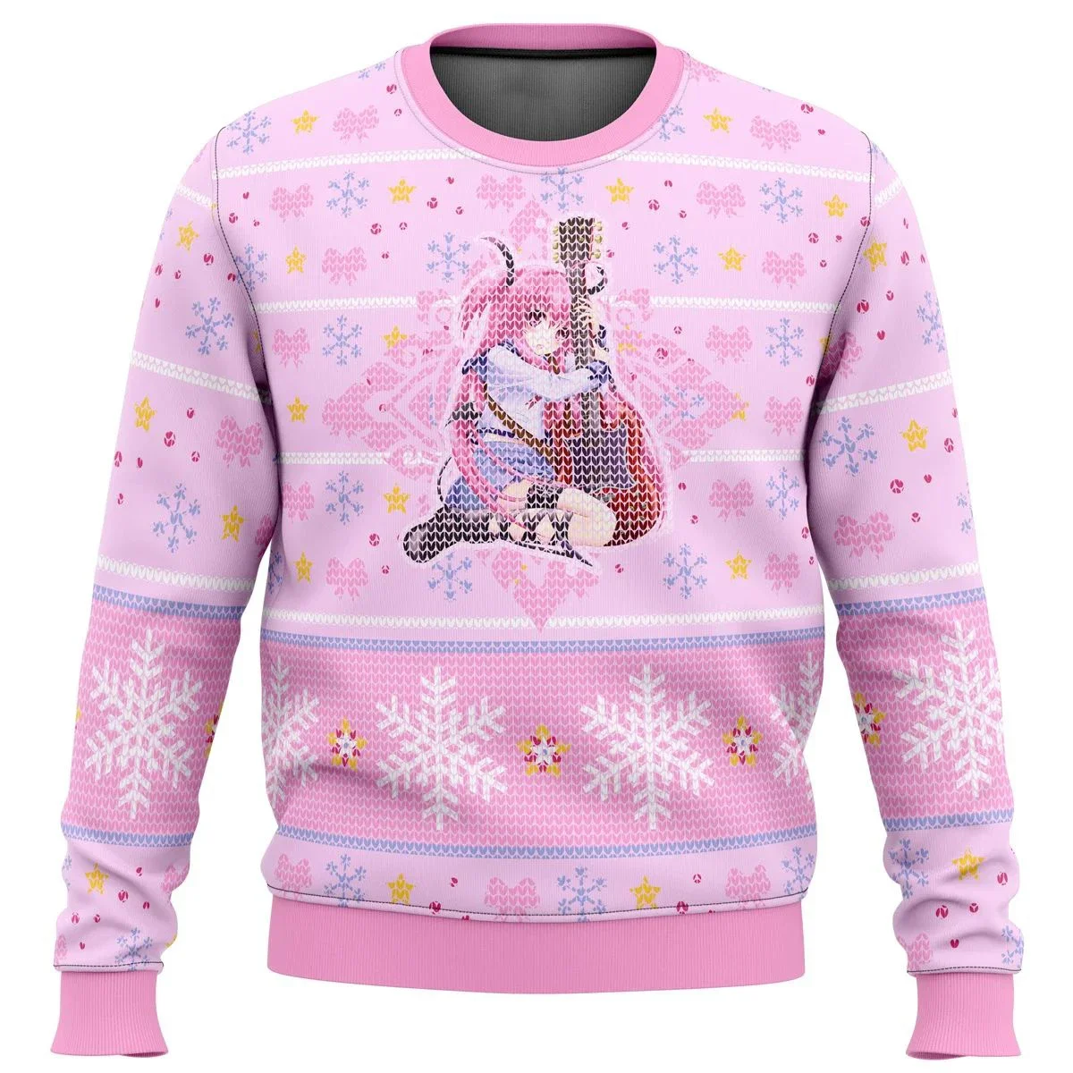 Angel Beats Yui Loves Guitar Ugly Christmas Sweater Gift Santa Claus Pullover Men Sweatshirt And Top Autumn And Winter Clothi