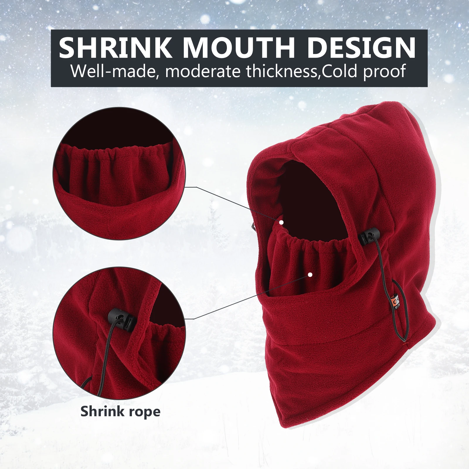 

Windproof Mask Face Cover Cold Weather Protection Unisex Outdoor Riding Snowboarding Polar Fleece Warmer Balaclava Hood Ski Man