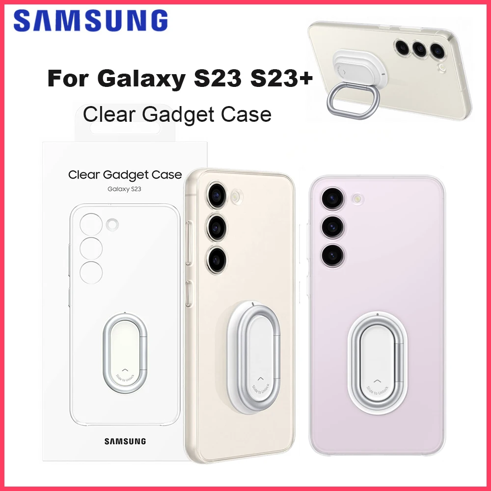 Original Samsung Galaxy S23 S23+ S23 Plus Clear Gadget Grip Slim Phone Case Multifunction Protective Cover