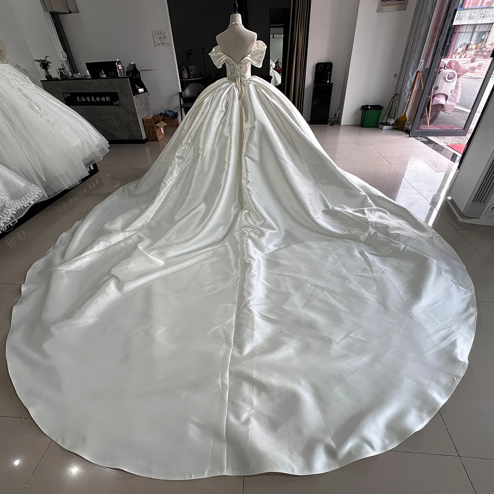 Jancember Exquisite Stylish Wedding Gown For Bride 2024 Ball Gown SequinsSweetheart Chapel Train Beading Robe De Mariée XS034