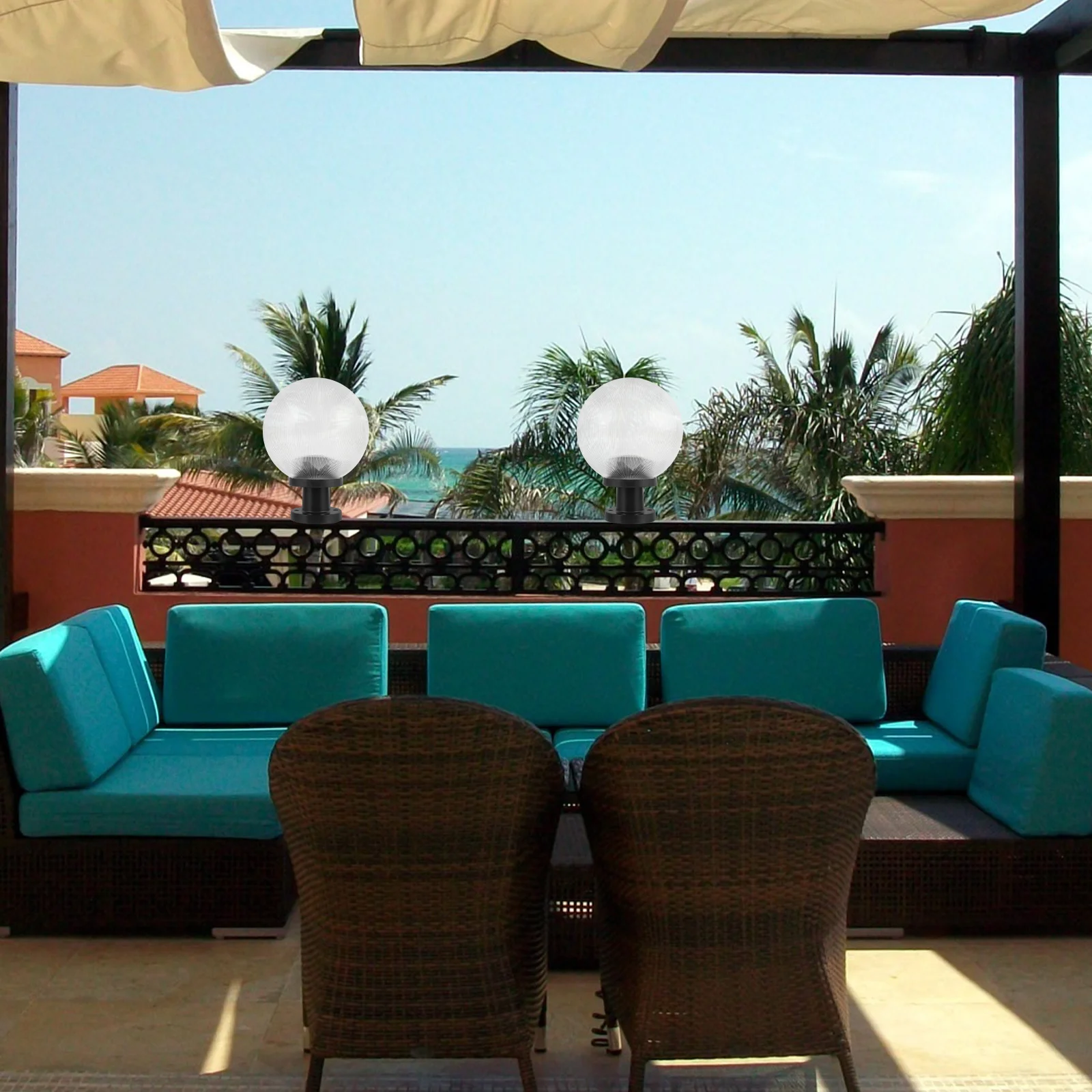 

1Set Acrylic Globe Lampshade Outdoor Lighting Fixture Easy Install Decorative Path Marker Patio Deck Post Light Cover