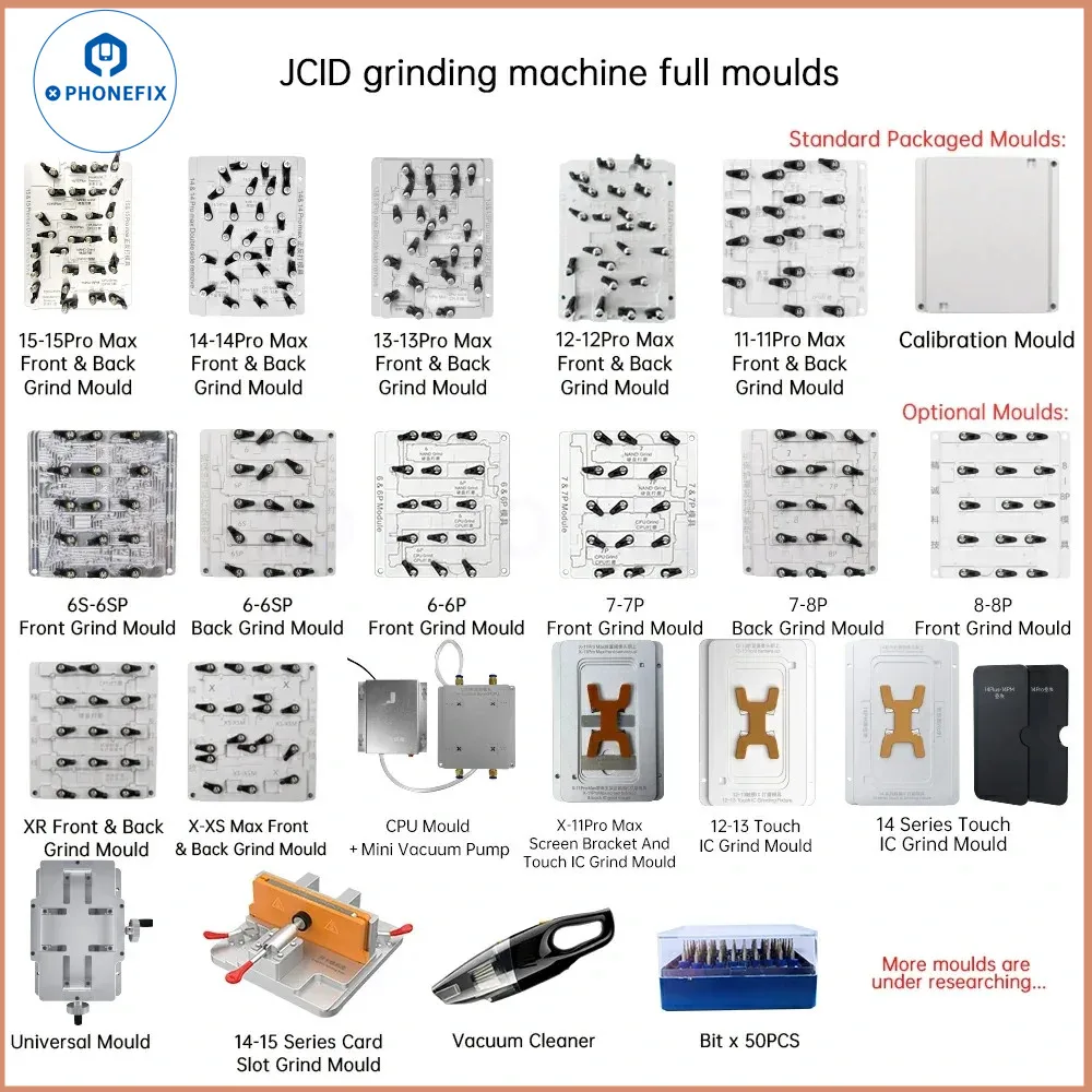 JC EM02 CNC Grind Machine CPU /Screen Bracket/ Touch IC /Card Slot Grinding Mould for iPhone X-16PM BGA IC Chip Polishing Repair