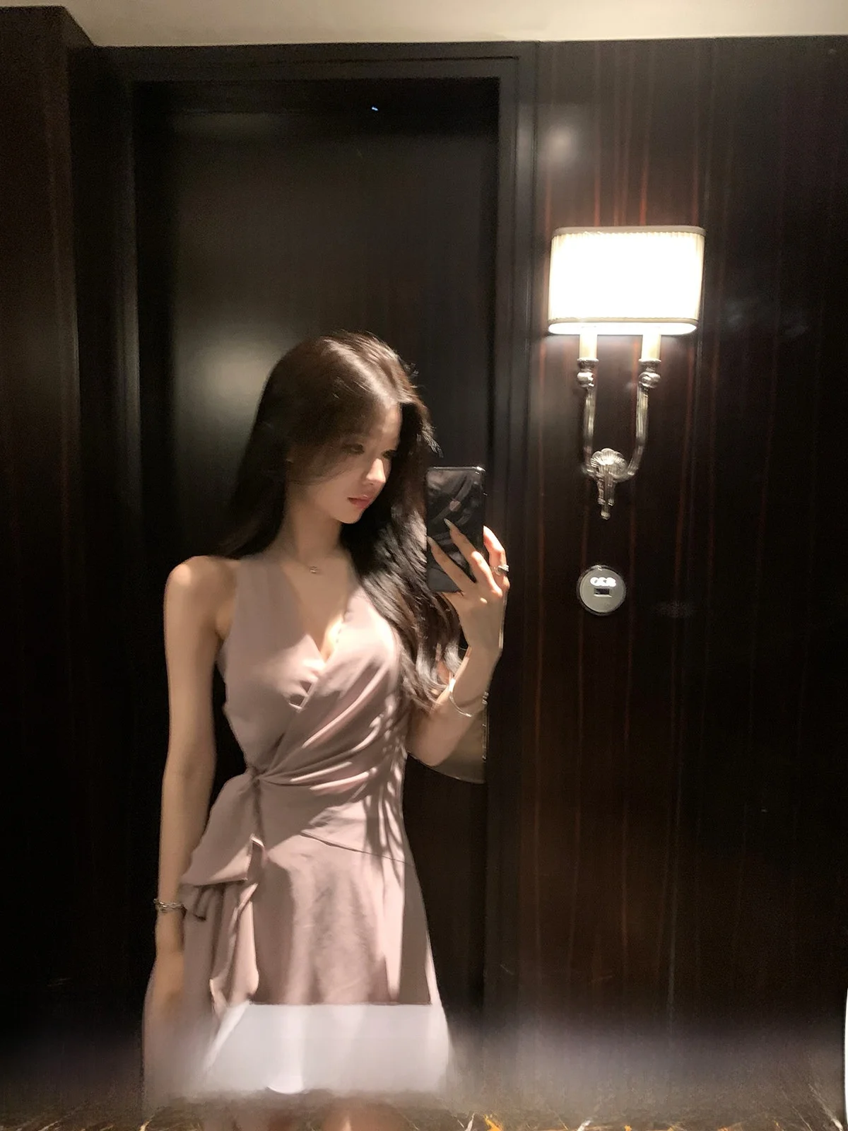 

Yoyozhang Floral V-ne ter Dr Women's ort A-line Skirt Korean Sle l Waist Slim Fit Summer Commute Dr