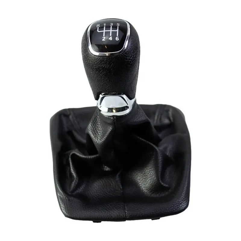 Car 6-Speed Gear Shift Knob Replacement With PU Leather Gaiter Boot Cover For Skoda Octavia 2 A5 A6 2004- 2012 Change Lever