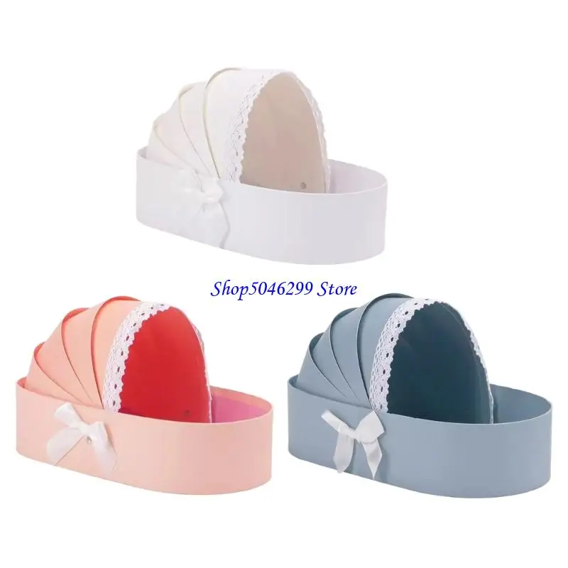 H55A Baby Duchares Baneta flores vacías Caja regalo cuna Castera cesta para baby showers Boda Floral Arreglo