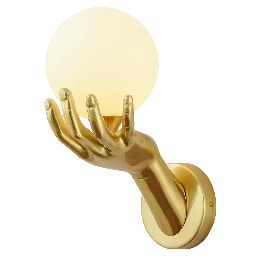 Modern creative hand hold ball wall lights bedside for bedroom wall lights wall sconce led home lighting bathroom light fixtures