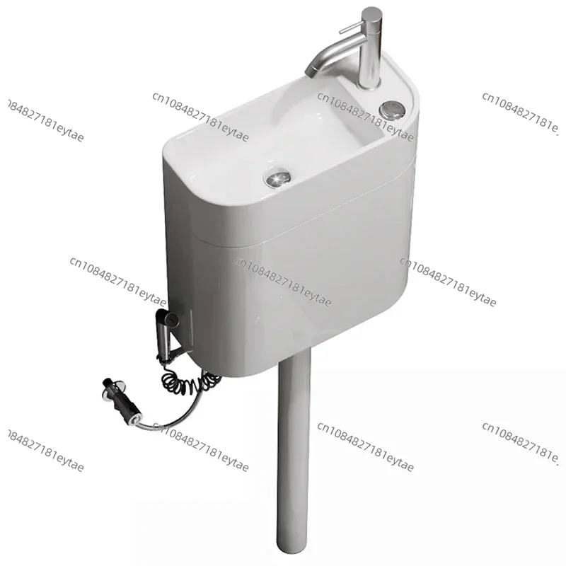 Squatting toilet ceramic water tank with hand washing sink home toilet squat pit bathroom squatting urinal flush tank set