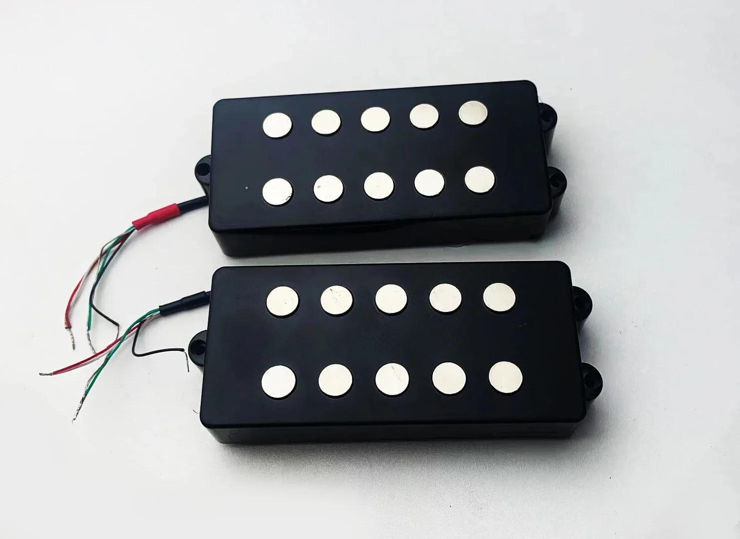 2Pcs 5 String Electric Open Bass Humbucker Pickup Set Neck & Bridge 4 C Wire Double Coil Soapbar Pickups