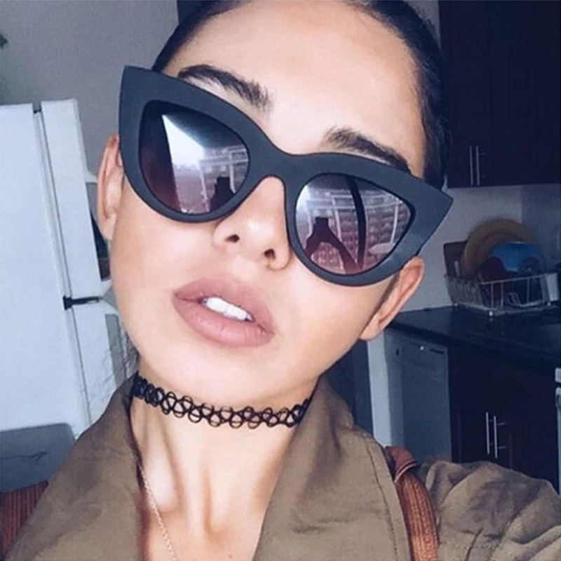 Fashion Vintage Cat Eye Sunglasses Women Luxury Brand Designer Black Glasses Sun Glasses For Female UV400 Eyewear Shades