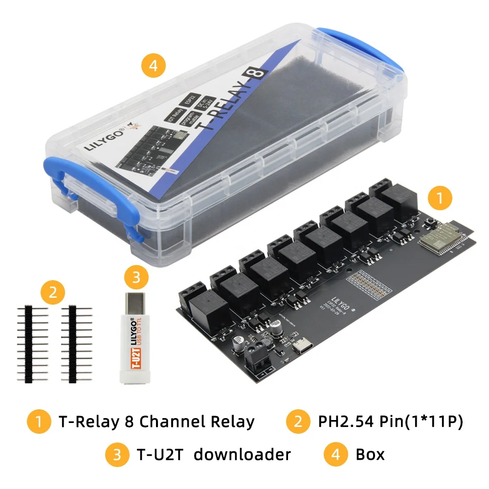 T-Relay ESP32 Wireless WiFi Bluetooth Development Board 5V 8-Way Relay Module with Optocoupler Isolation for O Relay Racks