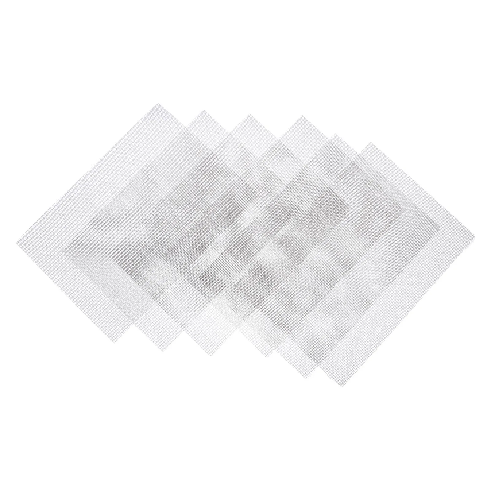 

6pcs Stainless Steel Woven Mesh Filter Screen 30X21Cm 1Mm Hole 20 Mesh Reusable For Diy Drain Vent Cover Replacement Tool Parts