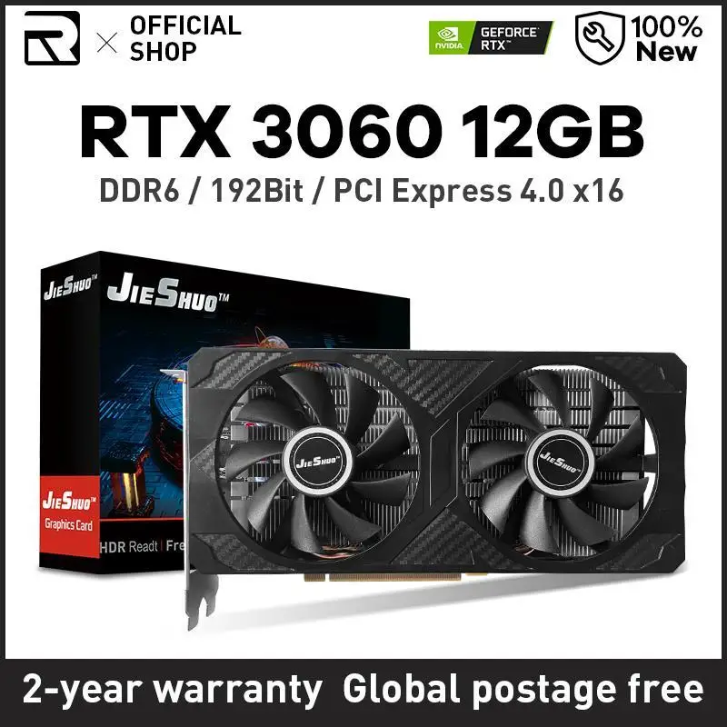 2025 New RTX3060 12G Graphics Cards Gaming GDDR6 Rtx 3060 12GB GPU Computer PC 192bit DP*3 PCI Express X16 4.0 RTX3060M 6G