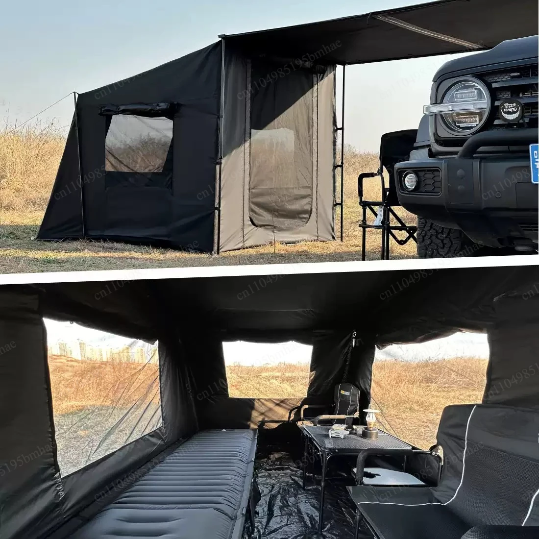 Outdoor Car Side Tent Expansion Accessories, Shelter Canopy Tent, Car Side Tent, Roof Ridge, Rainproof and Sunshade