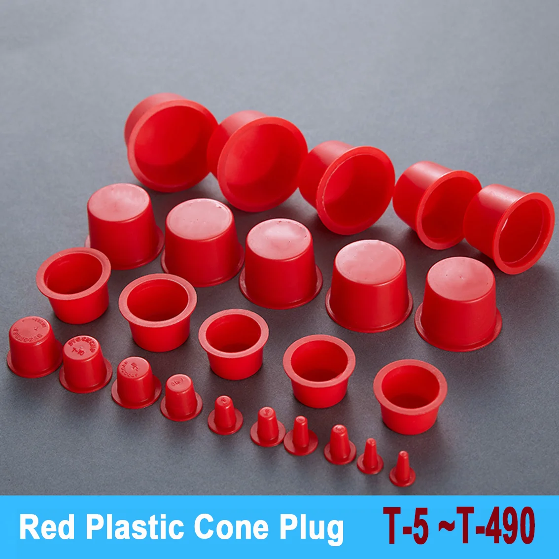 1PCS T-5/10/15/17/18/20/25/30/40/45/55/60/65 To T-490 Bore Hole Plastic Dustproof Pipe Tube Taper Cone Stock Cover End Cap Plug