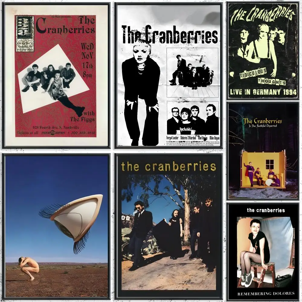 Vintage Band T-The CranberriesS Poster HD Self-Adhesive No Residue After Removal Ideal for All Kinds of Wall Decor