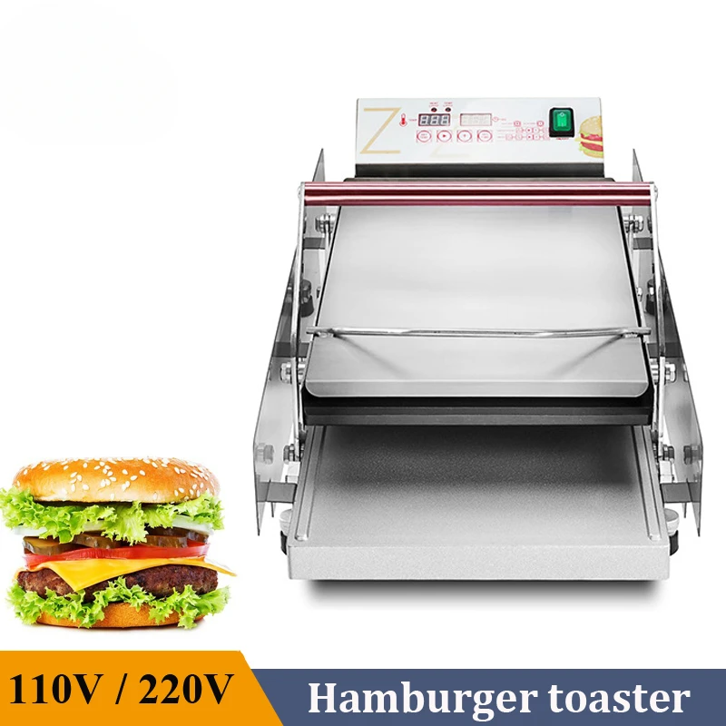 6 Pcs Hamburger Toasting Machine Commercial Electric Burger Maker Bread Heating Double Layer Panini Toaster Heater With Timer