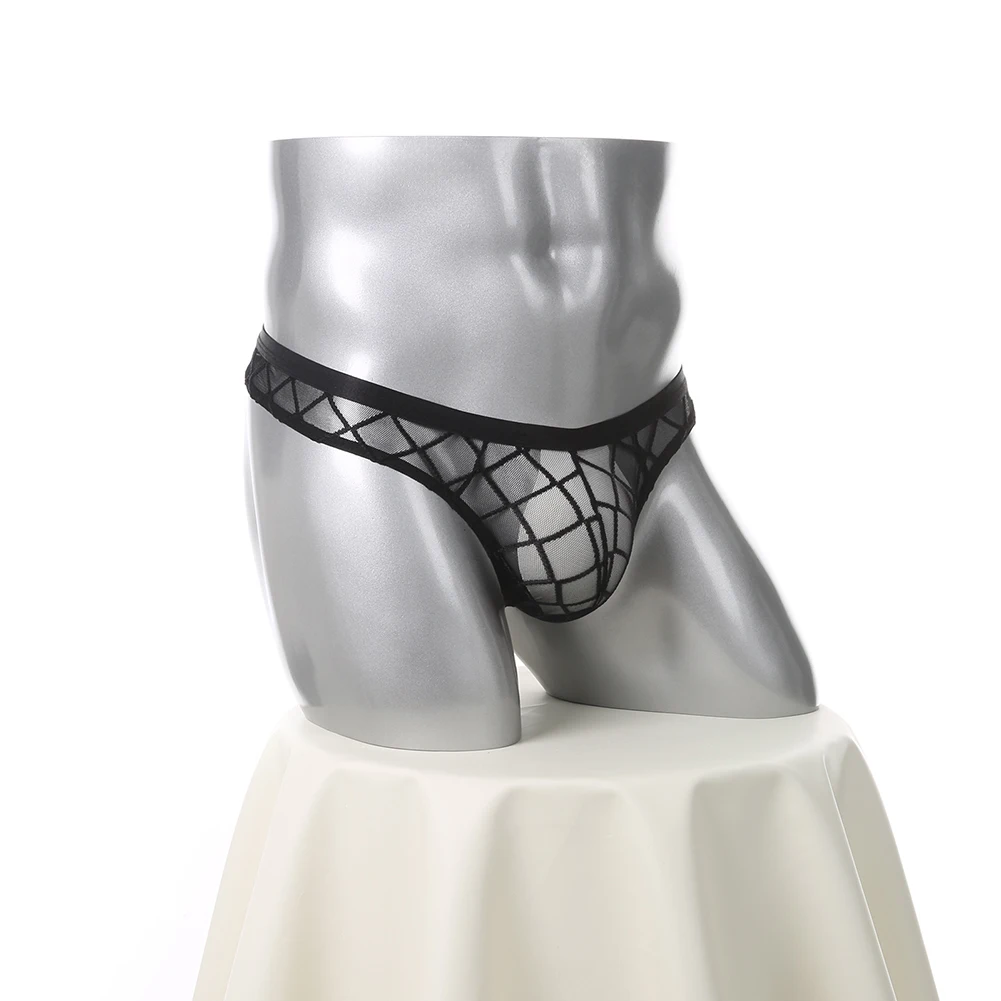 

Мужские дышащие эластичные стринги из сетки с низкой посадкой, полупрозрачное сексуальное нижнее белье с U-образным выпуклым карманом, G-стринги, сексуальные товары для мужского тела